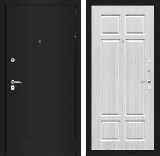 Входная дверь CLASSIC шагрень черная 08 - Кристалл вуд | Металл с практичным покрытием 