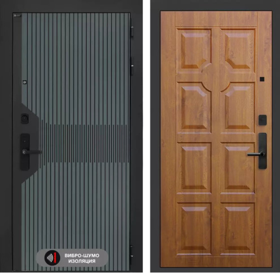 Входная дверь Смартлаб 17 - Золотой дуб | Фрезерованная МДФ панель 10 мм, цвет 