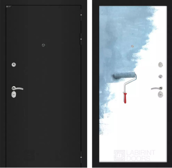 Входная дверь CLASSIC шагрень черная  28 - Грунт под покраску | Металл с практичным покрытием 