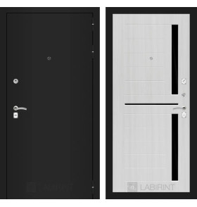 Входная дверь Classic шагрень черная 02 - Сандал белый