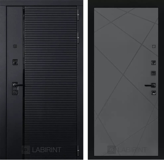 Входная дверь PIANO 24 - Графит софт | Декоративная MDF панель 10 мм с наличниками, цвет 