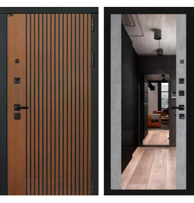 Входная дверь STORM с Зеркалом Максимум - Бетон светлый