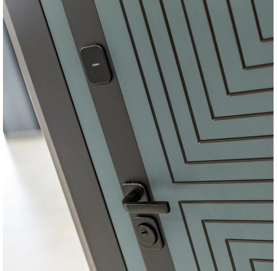 Входная дверь CREDOR с зеркалом Панорама с тонировкой - Черный кварц | Фрезерованная МДФ панель 10 мм, цвет 