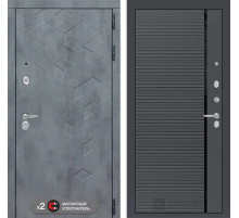 Входная дверь Бетон 22 - Графит софт, черная вставка