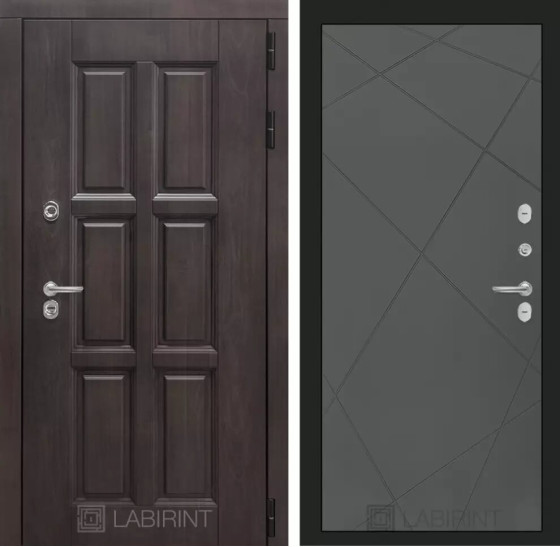 Входная дверь Лондон 24 - Графит софт | Влагостойкая MDF панель 16 мм с наличниками, цвет Винорит 