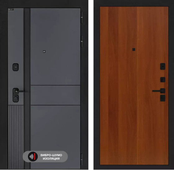 Входная дверь EVOLAB 05 - Итальянский орех | Фрезерованная МДФ панель 10 мм, цвет 