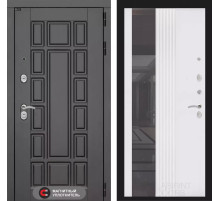 Входная дверь Нью-Йорк с Зеркалом 32 тонированным - Белый рельеф софт