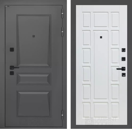 Входная дверь Орлеан 12 - Белое дерево | Металлическая отделка методом давления на полотне