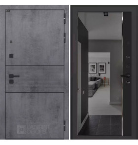 Входная дверь INFINITY с зеркалом Панорама с тонировкой - Черный кварц