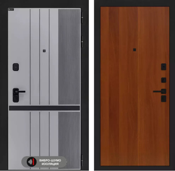 Входная дверь SKYLAB 05 - Итальянский орех | Фрезерованная МДФ панель 10 мм, цвет 