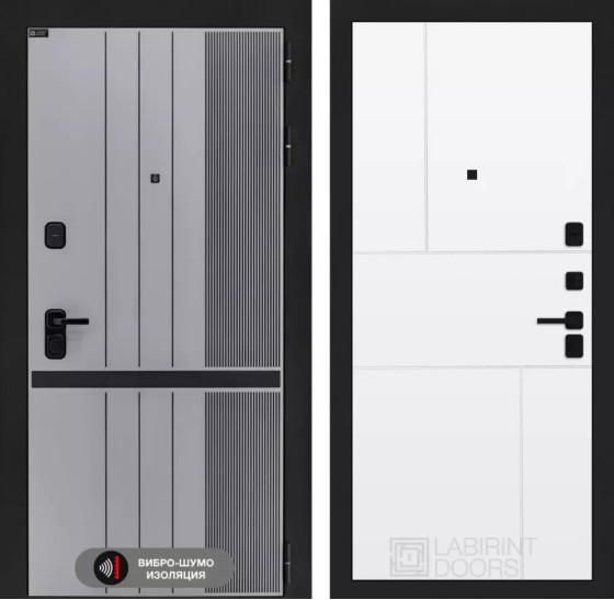 Входная дверь SKYLAB 21 - Белый софт | Фрезерованная МДФ панель 10 мм, цвет 