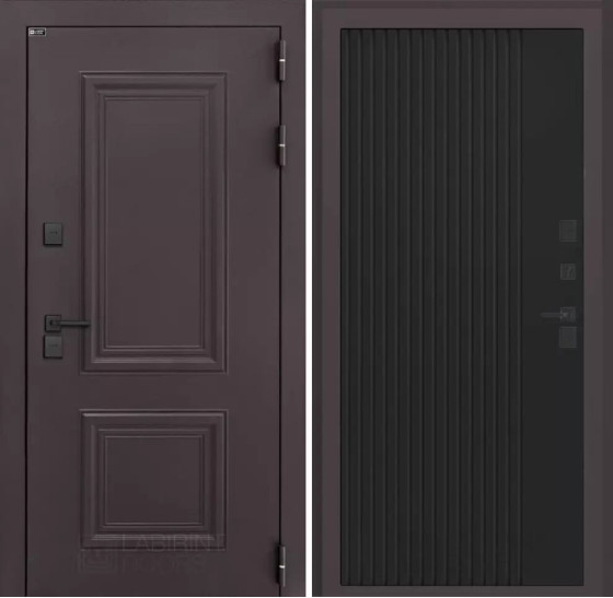 Входная дверь Полярис лайт 29 - Черный кварц | Металлическая отделка методом давления на полотне, 960х2050 мм (внешний 1130х2130 мм), 880х2050 мм (внешний 1050х2130 мм)