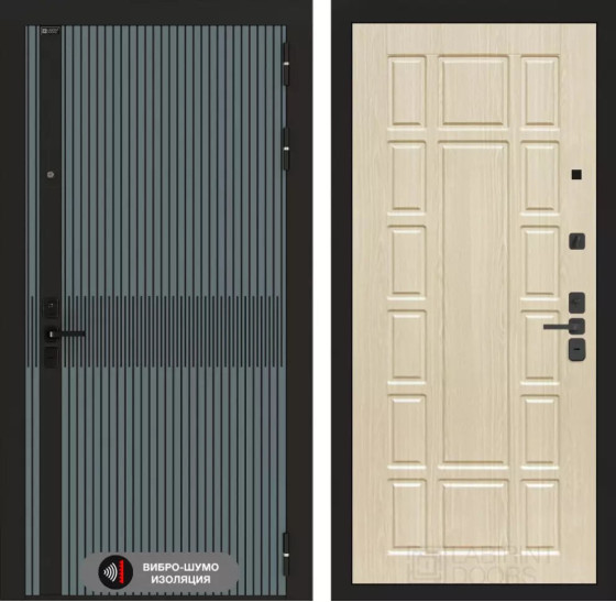 Входная дверь ISSIDA 12 - Беленый дуб | Фрезерованная МДФ панель 10 мм, цвет 