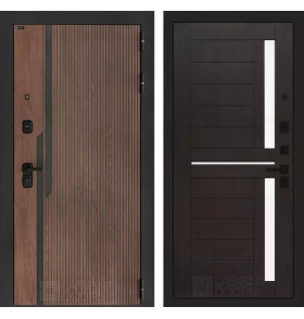 Входная дверь KARMINA 02 - Венге, стекло белое