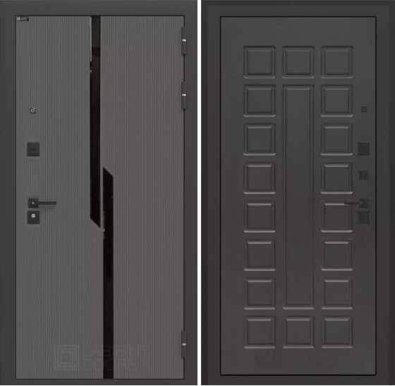 Входная дверь CARBON 04 - Венге | Декоративная MDF панель 10 мм с черным стеклом фацет, цвет 