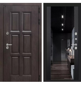 Входная дверь Лондон с тонированным зеркалом Максимум - Черный кварц