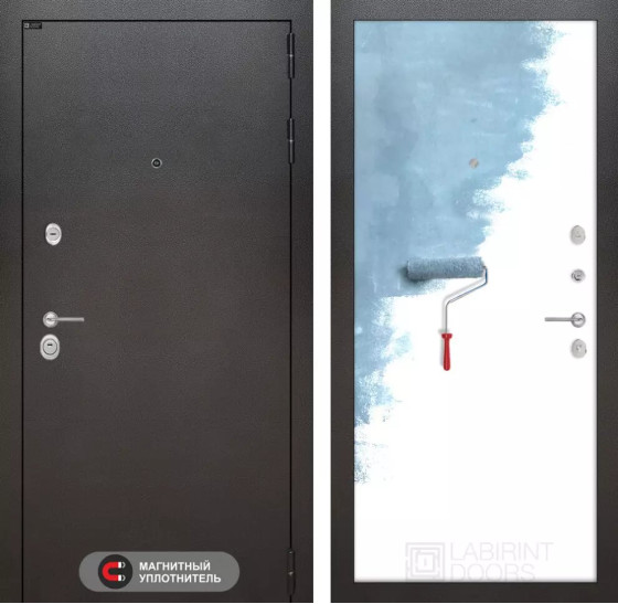 Входная дверь SILVER 28 - Грунт под покраску | Металл с покрытием 