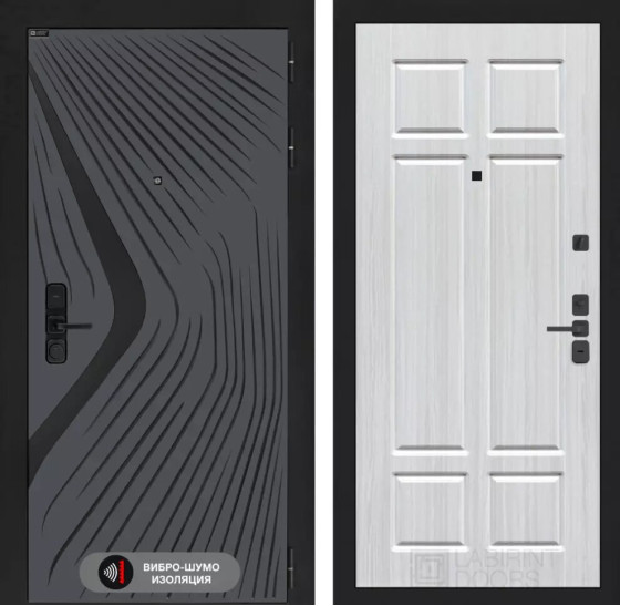 Входная дверь LEOLAB 08 - Кристалл вуд | Фрезерованная МДФ панель 10 мм, цвет 