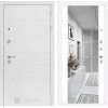 Входная дверь Трендо с Зеркалом Максимум - Белый софт | Декоративная MDF панель 10 мм с фрезерованным наличником, цвет 