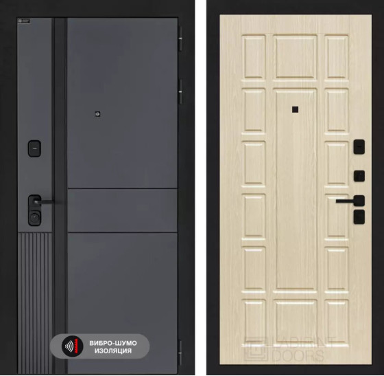 Входная дверь EVOLAB 12 - Беленый дуб | Фрезерованная МДФ панель 10 мм, цвет 