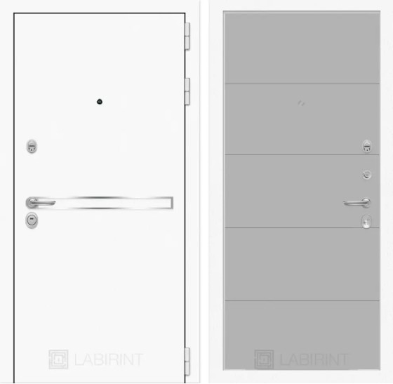 Входная дверь Лайн WHITE 13 - Грей софт | Металл с покрытием 