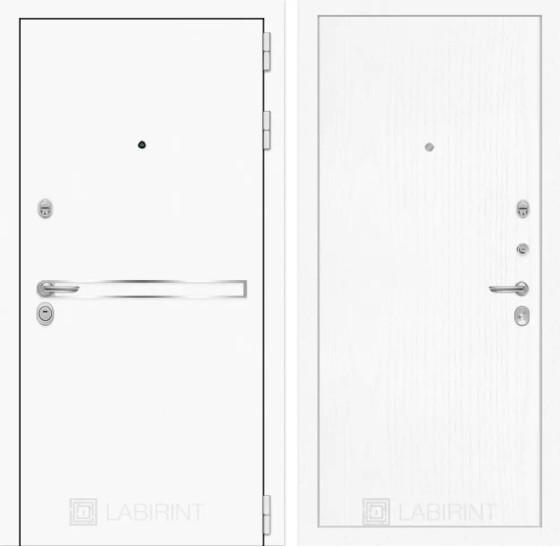 Входная дверь Лайн WHITE 07 - Белое дерево | Металл с покрытием 