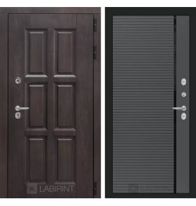 Входная дверь Лондон 22 - Графит софт, черная вставка