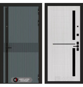 Входная дверь ISSIDA 02 - Сандал белый, стекло черное