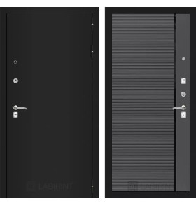 Входная дверь CLASSIC шагрень черная 22 - Графит софт, черная вставка
