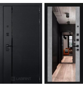 Входная дверь PIANO с зеркалом Максимум - Бетон светлый