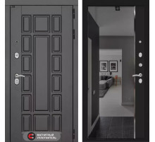 Входная дверь Нью-Йорк с зеркалом Панорама с тонировкой - Черный кварц