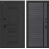 Входная дверь Аляска Лайт 22 - Графит софт, черная вставка | Металлическая отделка методом давления на полотне