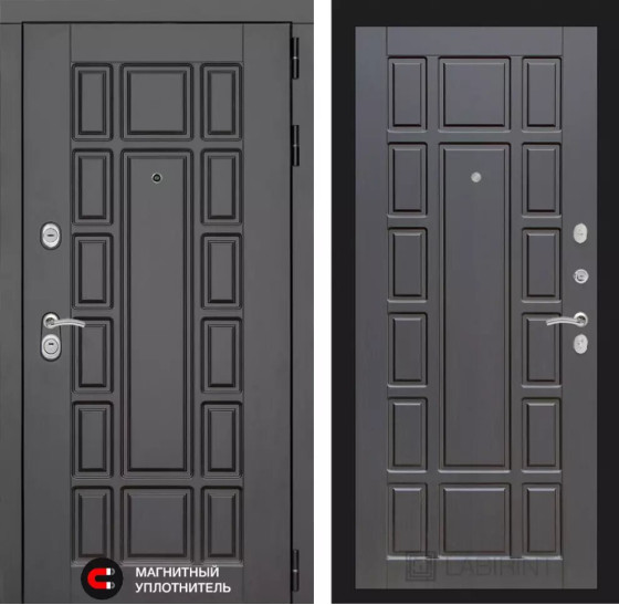 Входная дверь Нью-Йорк 12 - Венге | Декоративная MDF панель 16 мм с наличником, цвет 