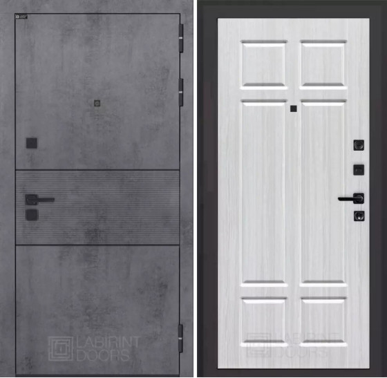 Входная дверь INFINITY 08 - Sim белый | Современная MDF панель 10 мм с наличником, цвет 