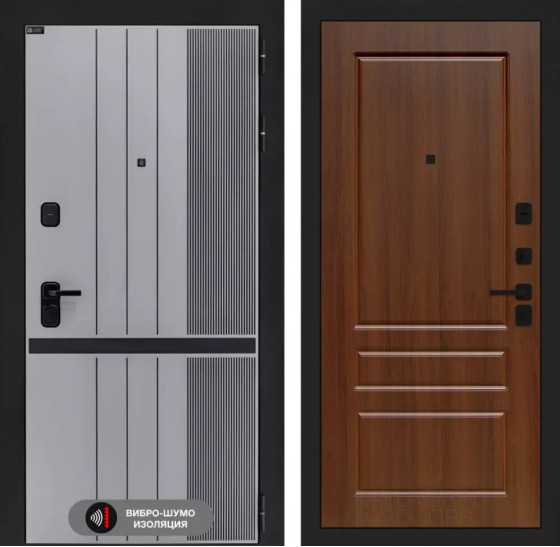 Входная дверь SKYLAB 03 - Орех бренди | Фрезерованная МДФ панель 10 мм, цвет 