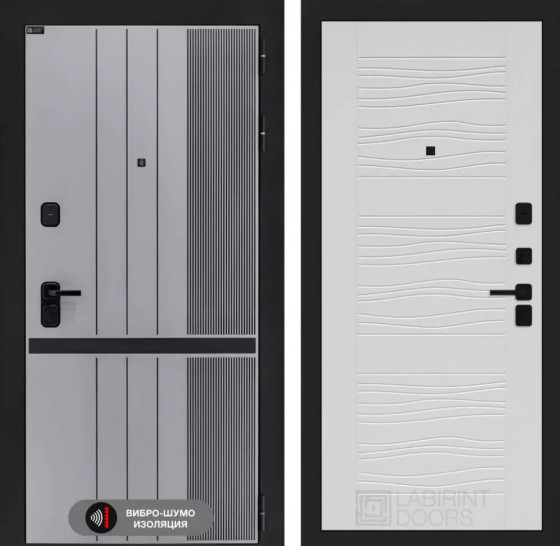 Входная дверь SKYLAB 06 - Белое дерево | Фрезерованная МДФ панель 10 мм, цвет 