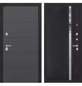 Входная дверь ART 31 - Черный кварц, зеркальная вставка с тонировкой