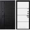 Входная дверь PIANO 25 - Белый софт, черный молдинг | Декоративная MDF панель 10 мм с наличниками, цвет 