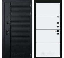 Входная дверь PIANO 25 - Белый софт, черный молдинг