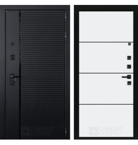 Входная дверь PIANO 25 - Белый софт, черный молдинг