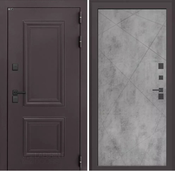 Входная дверь Полярис лайт 24 - Бетон светлый | Металлическая отделка методом давления на полотне, 960х2050 мм (внешний 1130х2130 мм), 880х2050 мм (внешний 1050х2130 мм)