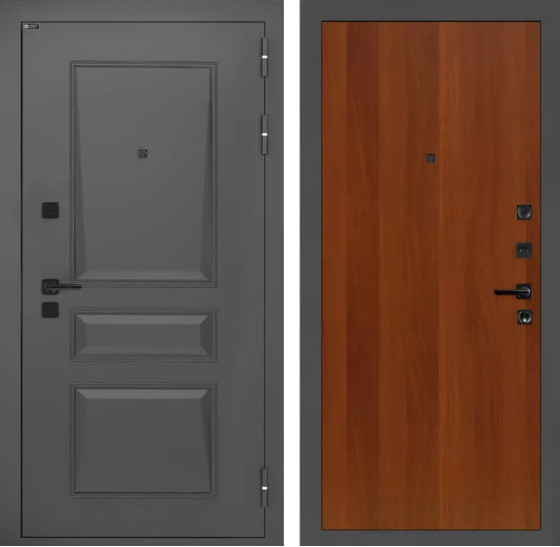 Входная дверь Орлеан 05 - Итальянский орех | Металлическая отделка методом давления на полотне