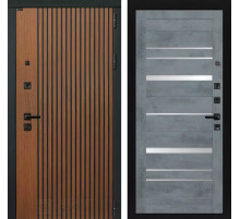 Входная дверь STORM 20 - Бетон темный, зеркальные вставки