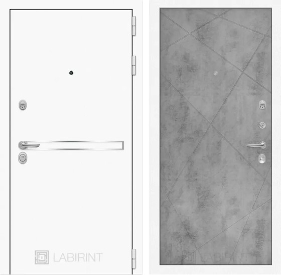 Входная дверь Лайн WHITE 24 - Бетон светлый | Металл с покрытием 