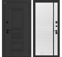 Входная дверь Аляска Лайт 22 - Белый софт, черная вставка