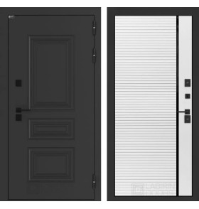 Входная дверь Аляска Лайт 22 - Белый софт, черная вставка