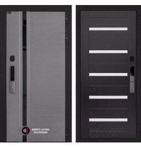 Входная дверь Пиано Смарт 2.0 панель 01 - Венге, стекло белое