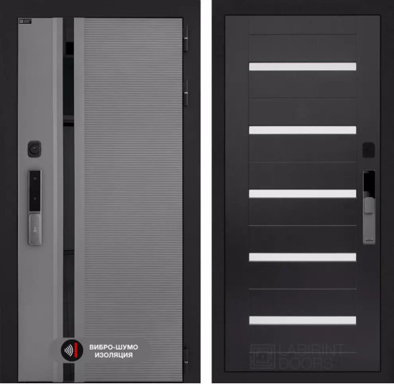 Входная дверь Пиано Смарт 2.0 панель 01 - Венге, стекло белое | Фрезерованная МДФ панель 10 мм, цвет 