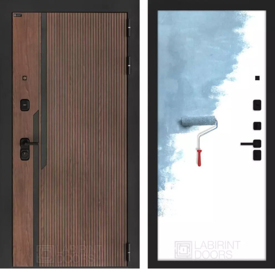 Входная дверь KARMINA 28 - Грунт под покраску | Фрезерованная МДФ панель 10 мм, цвет 