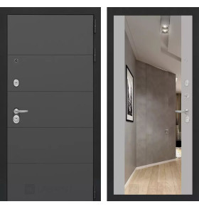 Входная дверь ART с Зеркалом Максимум - Грей софт